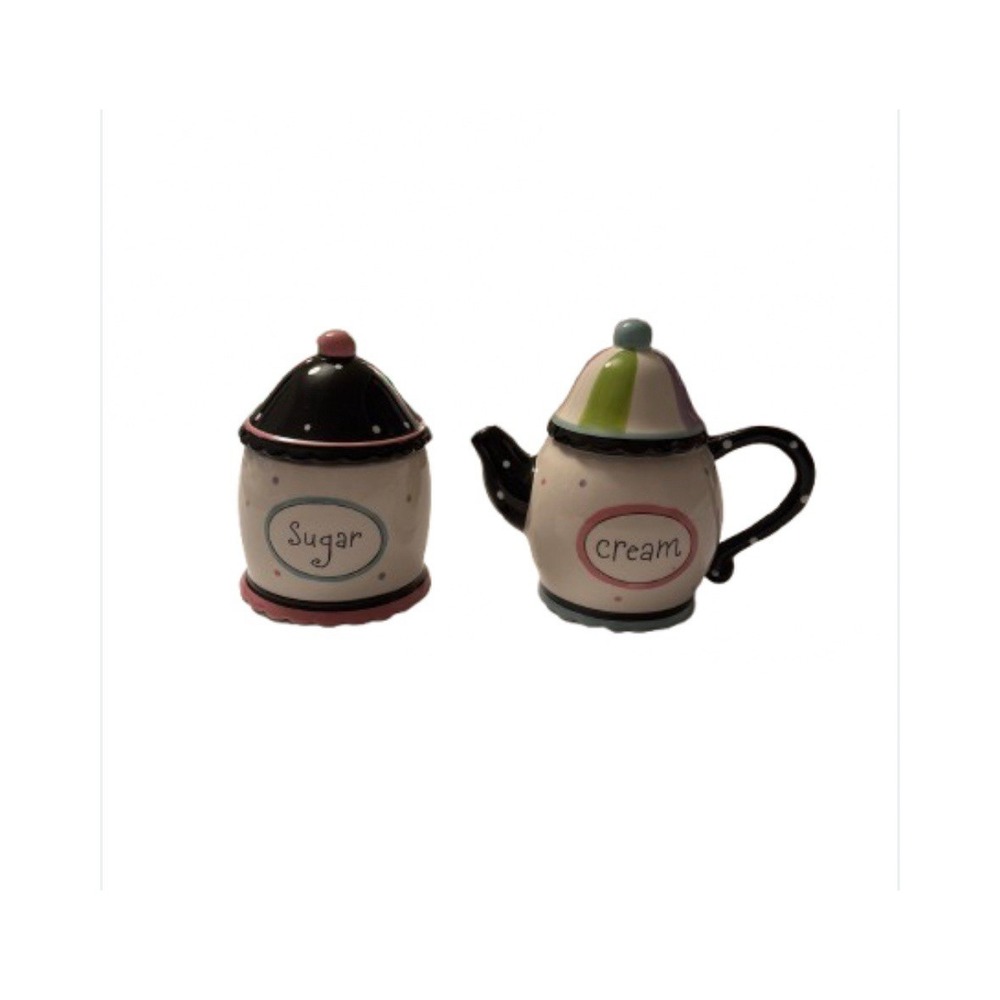 Lori Siebert Cream and Sugar Bowls‎ with lids.